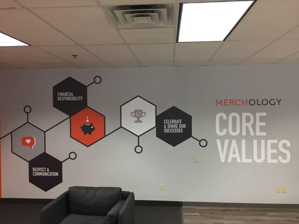 corporate graphics, office wall graphics